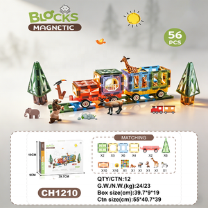 Ensemble <span class=keywords><strong>de</strong></span> tuiles magnétiques DIY 7,5 cm Océan, Dinosaure, Animal, Train et Avion – Blocs <span class=keywords><strong>de</strong></span> <span class=keywords><strong>construction</strong></span> éducatifs STEM – Cadeau pour enfants - Product Image 4