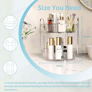 Rotating <b>Makeup</b> Organizer 360 Spinning Skincare Organizers for <b>Vanity</b> Clear Organizing Containers for Bathroom Countertop - Product Image 6
