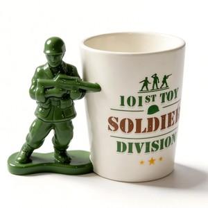 101st Toy Soldier Division Ceramic Mug With Green Soldier Figure Camping Novelty <b>Drinkware</b> - Product Image 2