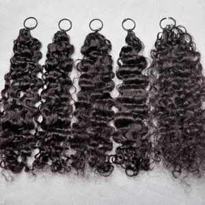 Extensioni di Capelli Umani 100% Veri Grezzi, Senza Nodi, Pre-Separati, Onda Profonda, per Intrecciare, Effetto Piuma, Linea Water Wave - Product Image 6