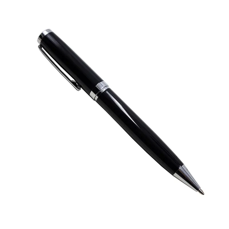 Stylos à bille d'affaires noirs à encre noire, stylos uniformes en acier inoxydable pour cadeaux pour hommes d'affaires agent de bord