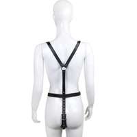 Meilleur prix pour cage de chasteté en cuir, harnais BDSM, vêtements de bondage pour esclave, jouet sexuel pour adultes, vêtements de bondage pour lesbiennes