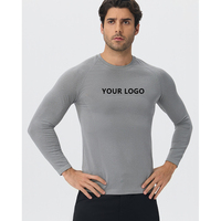 T-shirt de sport à manches longues pour homme, coupe ajustée, compression, haute qualité, vêtements de sport pour l'entraînement