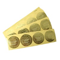Étiquette autocollante imperméable réfléchissante en papier couché gaufré avec dorure, forme ronde, logo personnalisé, pour scellage de fûts HuiMingFeng HMF-343