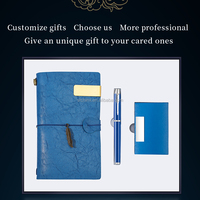 Coffret Cadeau Chic : Carnet A6 76 Feuilles, Stylo à Clip Métallique, Pendentif, Encre Gel Noire Ronde en Métal, Authentique, Durable, Réutilisable, Style Quotidien
