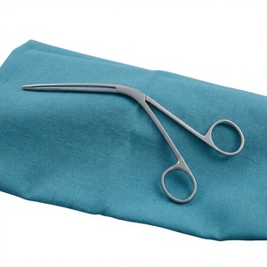 Pinces auriculaires courbées en acier inoxydable, instrument chirurgical manuel d'hémostase ORL avec poignées annulaires, certifié ISO13485 - Product Image 6