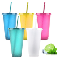 Tasses réutilisables d'Halloween 24oz avec couvercles et pailles en vrac pour adultes, enfants, femmes, fête, tasses portables anti-déversement pour café glacé