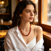 Kalung Batu Alam Kristal Citrine Rose Quartz Tiger Eye TGS GEMS dengan Rantai Tambahan