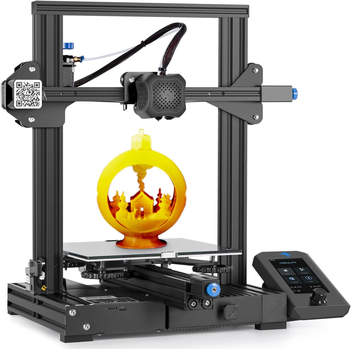 Официальный 3D-принтер Creality Ender 3 V2, обновленный принтер с бесшумной материнской платой, фирменный источник питания, с карборундовым стеклом, на платформе, резюме