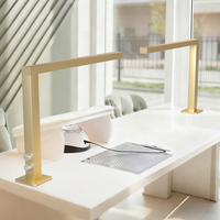 Lampe de bureau LED professionnelle en forme de L de 27 pouces avec commande par bouton, 48W, or brillant, lampe à ongles personnalisée pour salon de manucure