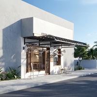 Auvent de Magasin Commercial, Auvent en Aluminium avec Toit en Polycarbonate, Auvent de Porte, Auvent d'Entrée de Restaurant, Pergola Imperméable, Personnalisé OEM