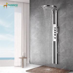 Nouveau design de luxe <span class=keywords><strong>Cascade</strong></span> autour du grand toit Salle de bain Arroseur mural Ensemble de douche Panneau de système - Product Image 2