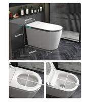Siège de toilette chauffant à commande à distance activé par capteur, ensemble de toilettes à chasse d'eau en céramique avec design portable de luxe