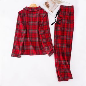 Conjunto de <span class=keywords><strong>Pijamas</strong></span> Navideños para <span class=keywords><strong>Pareja</strong></span>, 100% Algodón, Tela a Cuadros Roja Teñida con Hilo, Franela Cepillada, Ropa de Dormir para las Fiestas, Regalo - Product Image 5
