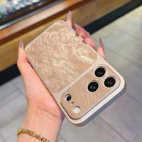 Coque de téléphone en PC à texture suède avec grande fenêtre de visualisation, antichoc et antidérapante, pour iPhone 17 18 Pro Max 16 Pro 15 14 13