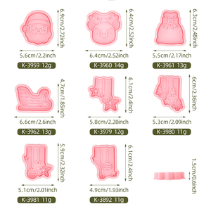 Moule <span class=keywords><strong>à</strong></span> biscuits en plastique série <span class=keywords><strong>Noël</strong></span>, lanterne de renne, dessin animé 3D, DIY, argile, <span class=keywords><strong>emporte</strong></span>-pièces <span class=keywords><strong>à</strong></span> biscuits imprimés - Product Image 6