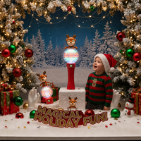 Werbeartikel Weihnachts-Rentier Transparente Kugel Drehender Lichtstab LED-Leuchtstab Kinder Weihnachts- & Feiertagsparty-Zubehör