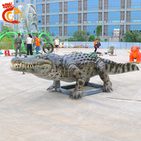 Modelo de Animal Animatrónico, Escultura de Cocodrilo, Robot Mecánico Eléctrico de Gran Escala, Tamaño Real, para Actividades de Zoológico