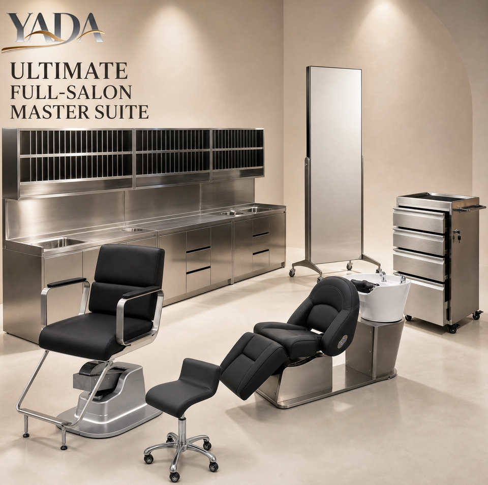Modern Stainless Steel Barber Shampoo Chair Storage Trolley Rolling ...