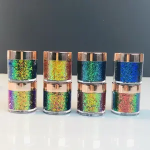 Wholesale Private Label Duochrome Crystal Duochrome Pigment Glitter Eyeshadow Shiny Multichrome Neon Chrome Chameleon Eyeshadow