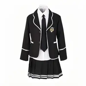 New minimalist design children's unisex school uniform accepts various customized uniforms for junior and high school students