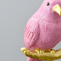 Sculpture d'oiseau en résine cristalline nordique, peinte à la main, ornement de bureau pour salon, bureau, décoration de la maison