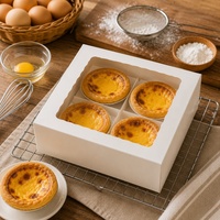 Emballages écologiques biodégradables pour pâtisserie sur mesure, boîtes en carton blanc pour tartelettes aux œufs