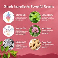 Compléments alimentaires pour la ménopause fabriqués en usine, pour femmes, capsules pour l'équilibre hormonal féminin, contre les sueurs nocturnes, les bouffées de chaleur et les changements d'humeur