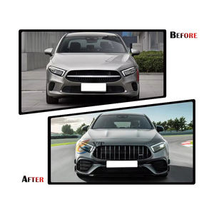Kit de carrosserie de mise à niveau de la manufacture XT pour mercedes-benz classe A W177 2019-2024 à <span class=keywords><strong>AMG45</strong></span> modèle de berline à hayon jupe latérale de calandre de pare-chocs - Product Image 2