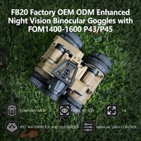 Binoculares de Visión Nocturna QCNV FB20 Fusion con Lente Objetivo IIT Tube GEN2+, Soporte para Casco, OEM/ODM, Gafas de Visión Nocturna para Caza