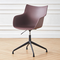 Chaise de salle à manger minimaliste épaisse et ergonomique en plastique, avec accoudoirs en plastique, toute neuve
