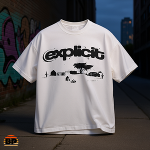 Maglietta grafica explicit unisex in cotone a maniche corte con scollo rotondo, design artistico streetwear Y2K - Product Image 2