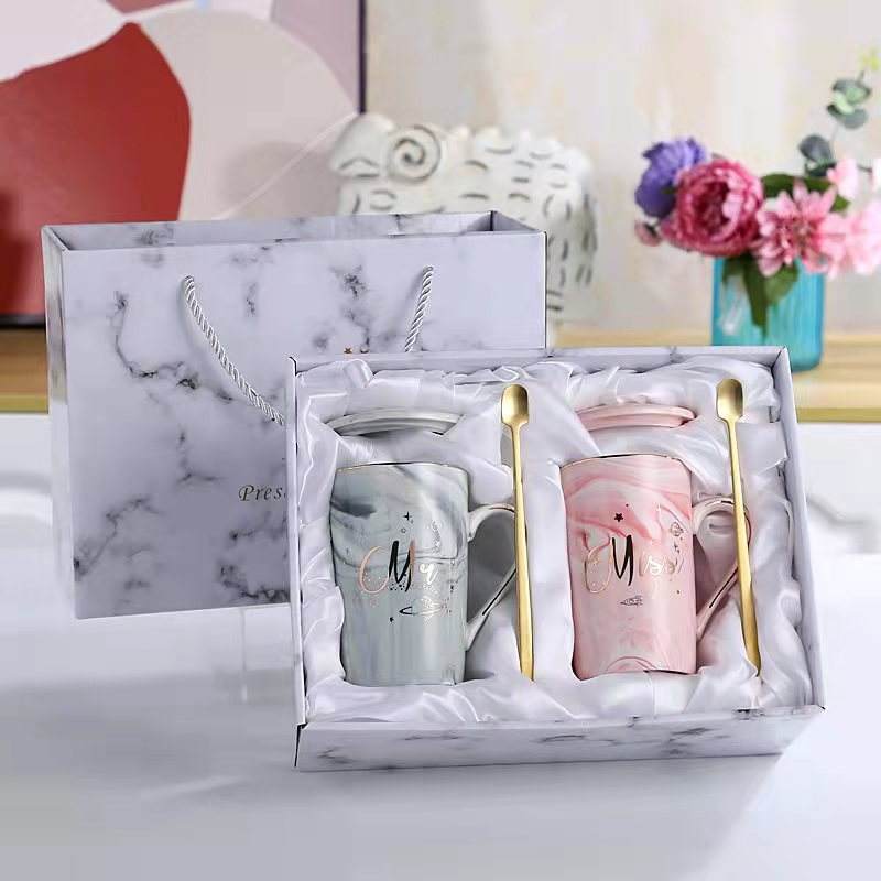 12 Oz Cup couple double cup gift box Dali set