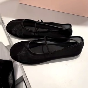 2024 zapatos <span class=keywords><strong>de</strong></span> mujer personalizados <span class=keywords><strong>de</strong></span> moda Mary Jane malla transpirable casual verano <span class=keywords><strong>Ballet</strong></span> zapato tacón bajo señoras zapatos planos - Product Image 1
