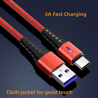 3A 480MHz USB 2.0 C vers un câble plus de choix USB A vers C gaine en tissu USB C câble de charge