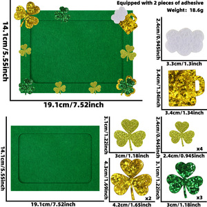 PAFU St. Patrick's Day DIY Collage Frame-Marco de <span class=keywords><strong>fotos</strong></span> no tejido para decoraciones de fiesta del Día Nacional irlandés y actividades artesanales - Product Image 6