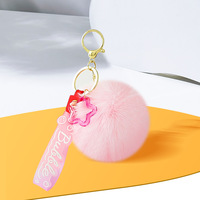 Porte-clés en peluche mignon en forme de boule de poils, accessoire pour clés de voiture, pendentif de sac en peluche