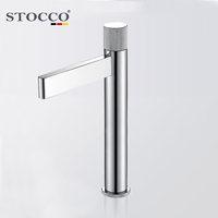Robinet de lavabo moderne de luxe STOCCO à poignée unique, en laiton massif, mitigeur eau chaude et froide, finition chromée