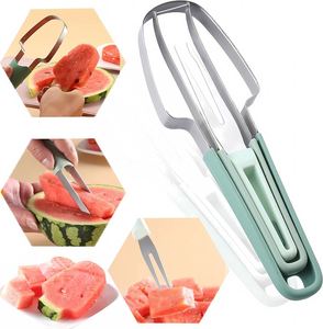 Outil de découpe 3-en-1 personnalisé en gros, en acier inoxydable, pince à fruits et coupe-pastèque - Product Image 5