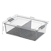 Boîte de rangement alimentaire DOOSO pour cuisine, empilable, organiseur de réfrigérateur, tiroir avec couvercle, plateau de drainage amovible