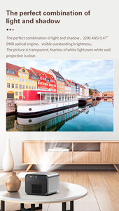Tossedar X5 thông minh DLP chiếu <span class=keywords><strong>2200</strong></span> ANSI <span class=keywords><strong>Lumens</strong></span> dẫn tự động tập trung 4K 2G RAM Android 11 3D hỗ trợ được xây dựng trong pin - Product Image 2
