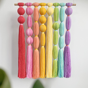 Arazzo da Parete Boho Ecologico in Macramè con Motivo Verticale Arcobaleno per Ufficio, Stile Art Déco, Regalo per Compleanno e Anniversario - Product Image 5