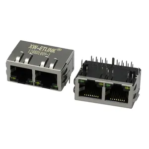 1x2 cổng PoE điện tử RJ45 Modular Jack Poe + Gigabit mạng RJ45 Nữ kết nối 5g 10g 8P8C 10 pin Ethernet RJ45 kết nối - Product Image 1