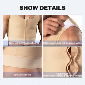 Gilet modellante da <span class=keywords><strong>uomo</strong></span> in spandex con cerniera, correttore di postura anti-cifosi e controllo pancia, per il mercato transfrontaliero Europa-America - Product Image 4