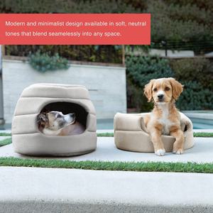 Lit pour chien pliable moderne et tendance, style grotte, coussin en mousse amovible, lavable, portable, emballé en carton - Product Image 5
