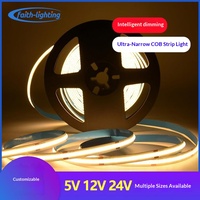 Bande lumineuse LED COB 12V/24V IP20 ultra-lumineuse 320 LED 3000K/4000K/6000K pour salon et zones cachées au plafond