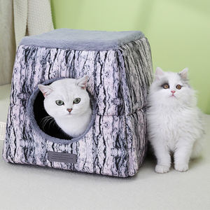Cama y Taburete Plegable de 2 Vías para Mascotas, Diseño Ecológico de Invierno, Forma Rectangular, Empacado en Caja para Perros y Gatos - Product Image 6