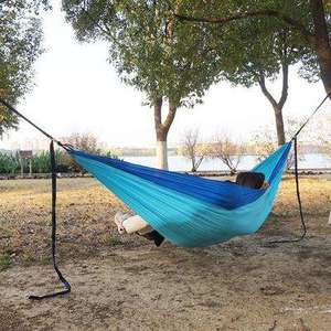 पोर्टेबल 210 टी नायलॉन आउटडोर हैममॉक अल्ट्रालाइट पिकनिक पैदल यात्रा बिस्तर - Product Image 6