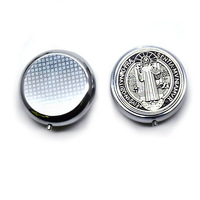 Haute qualité Offre Spéciale chic saint benoît chapelet médaille sainte communion boîte-cadeau boîte d'emballage en métal