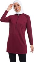 2026 Elegante Bescheiden Dames Sportkleding Set Burkini Top Leggings Wikkelrok Ademend Lichtgewicht Snel Droogend Spandex/Polyester